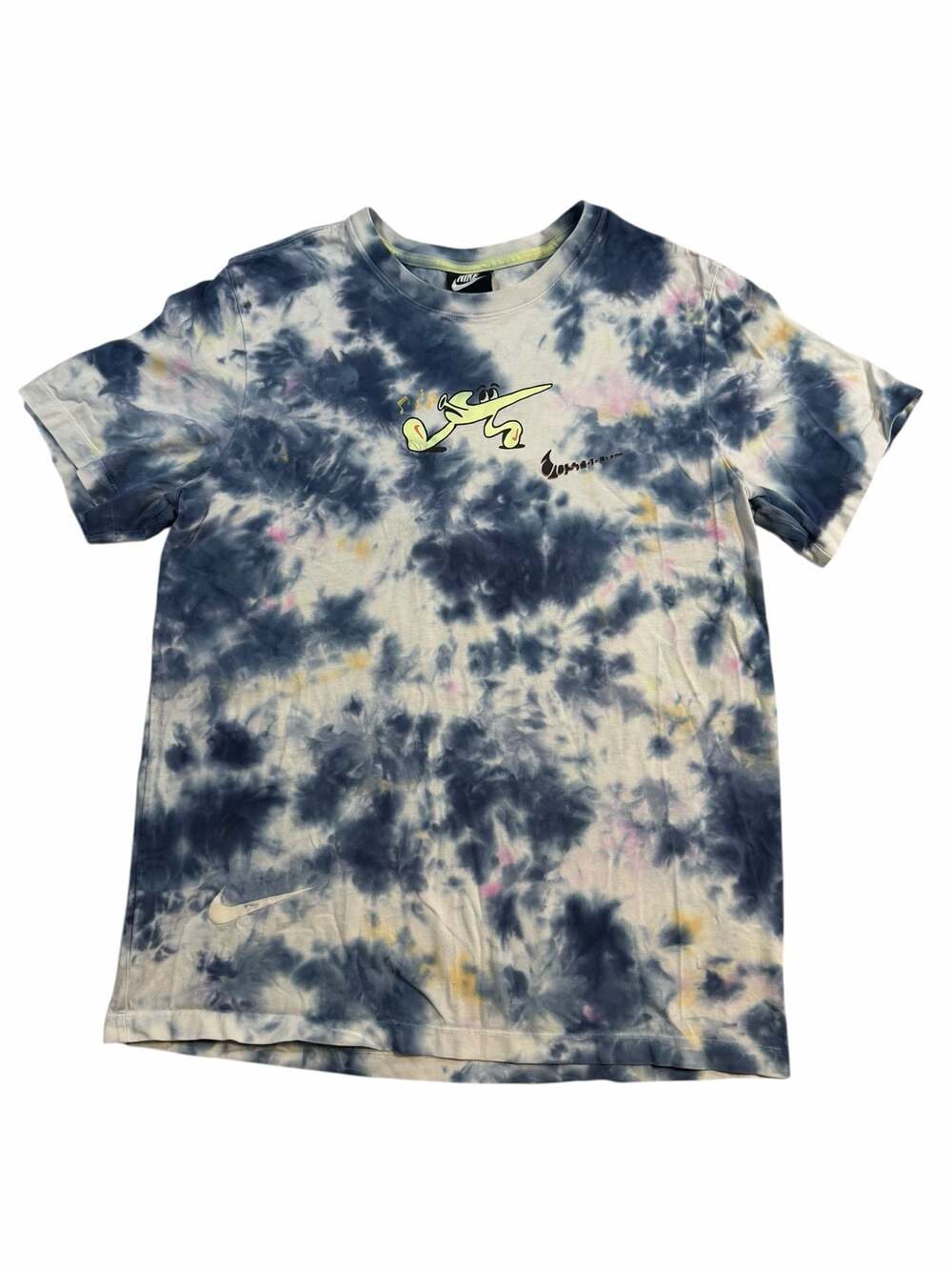 Nike Tie Dye T Shirt Mens Large Graphic Swoosh Logo Double Sided